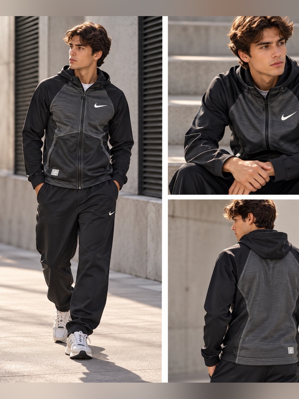 Nike Dri-FIT Hyper Elite Men's Full Zip Training Hoodie Black Grey S
